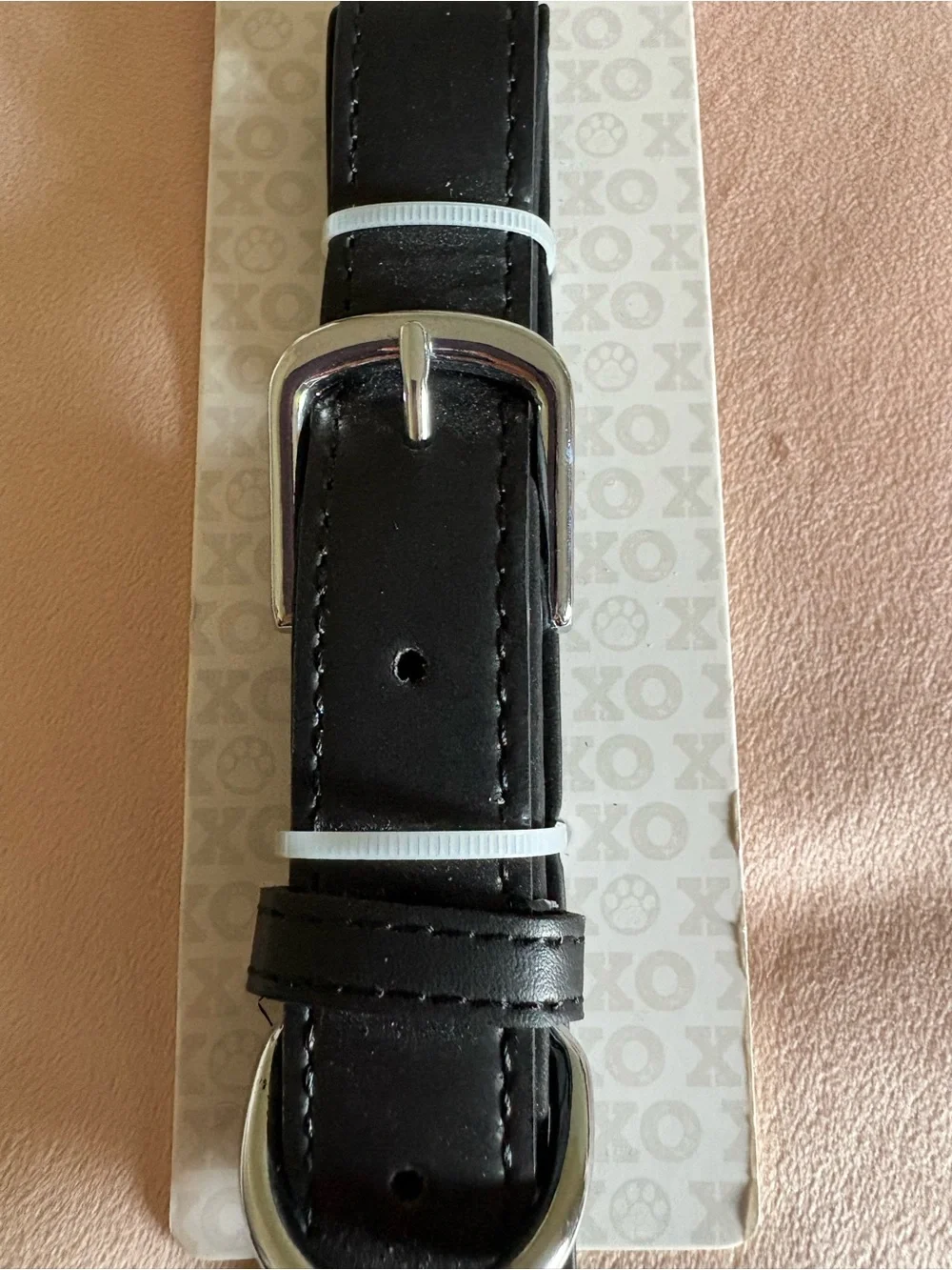Signature Black Dog Collar with Silver Paw Accent